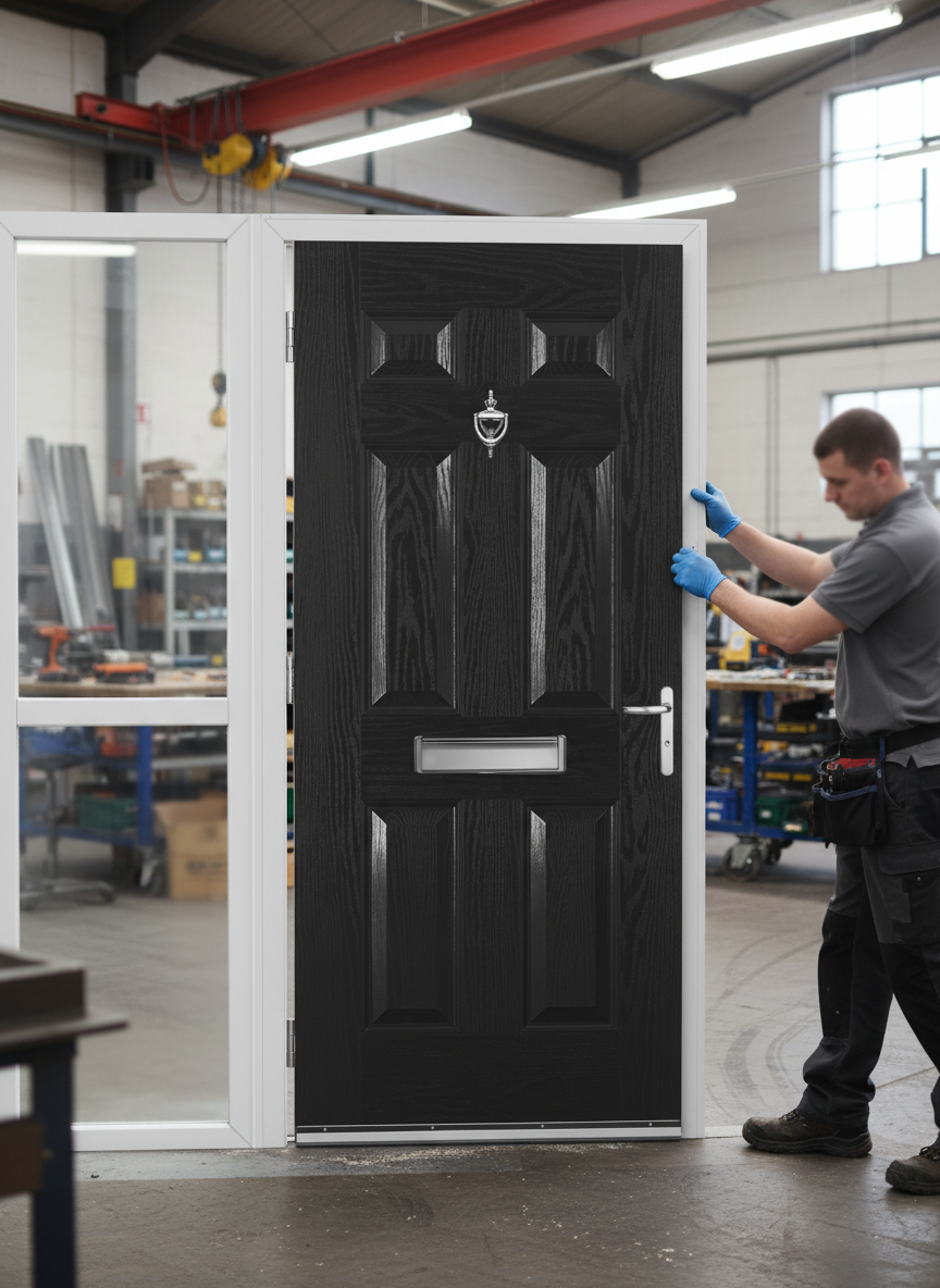 Premium External Fire Door Set with Sidelight - 30 Minute Fire Resistance, Multipoint Locking System and Customizable Colors