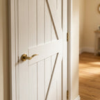 Made-to-Measure White Internal Barn Door, Primed Finish, Solid Timber Core - detail view