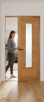 Premium Glazed Internal Door with Solid Core Construction and Safety Glass for Modern Interiors