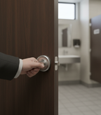 Premium Bathroom Turn & Release Privacy Thumb Turn in Satin and Polished Stainless Steel, 52mm Diameter with 5mm Spindle