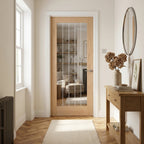 Internal Oak Door Made-to-Measure with 1 Light Obscure Lined Clear Glass