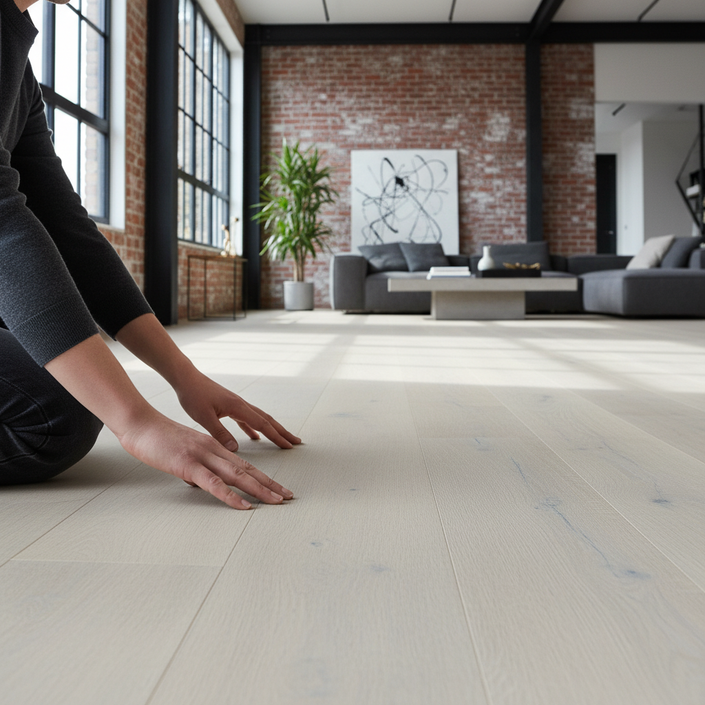 Premium 14mm Light Brushed Engineered Real Wood Flooring - White Oak with UV Lacquer Finish for Durability and Style