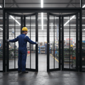 Premium Industrial Style Folding Doors - 4 Configurations with Slim Frames and Glass Panels