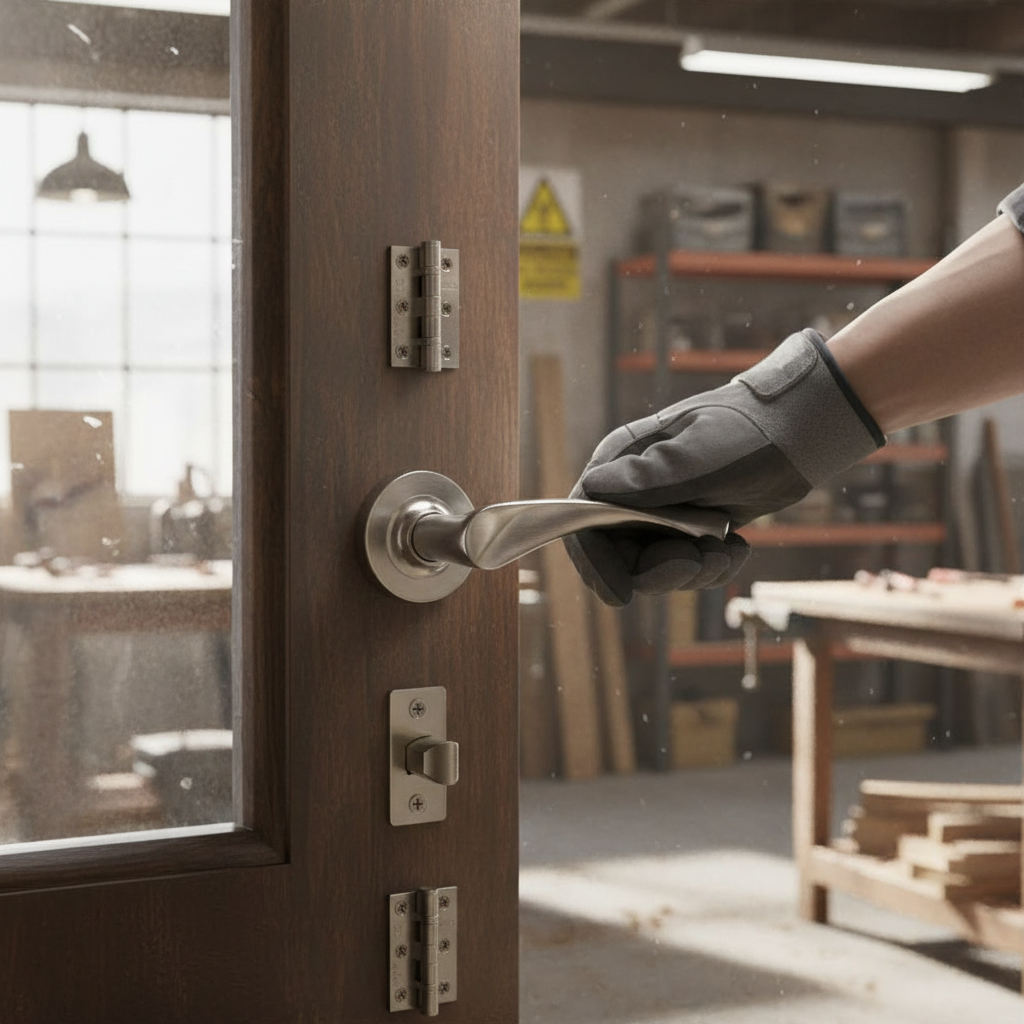 Premium Satin Nickel Door Handle Pack - Sleek Twist-Lever Design, High-Quality Hinges and Latches for Modern Interiors