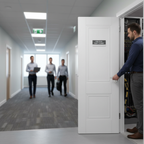 Premium 2 Panel Fire Door with Solid Core Construction and Decorative Mouldings - High-Quality Professional Grade for Industrial and Commercial App...