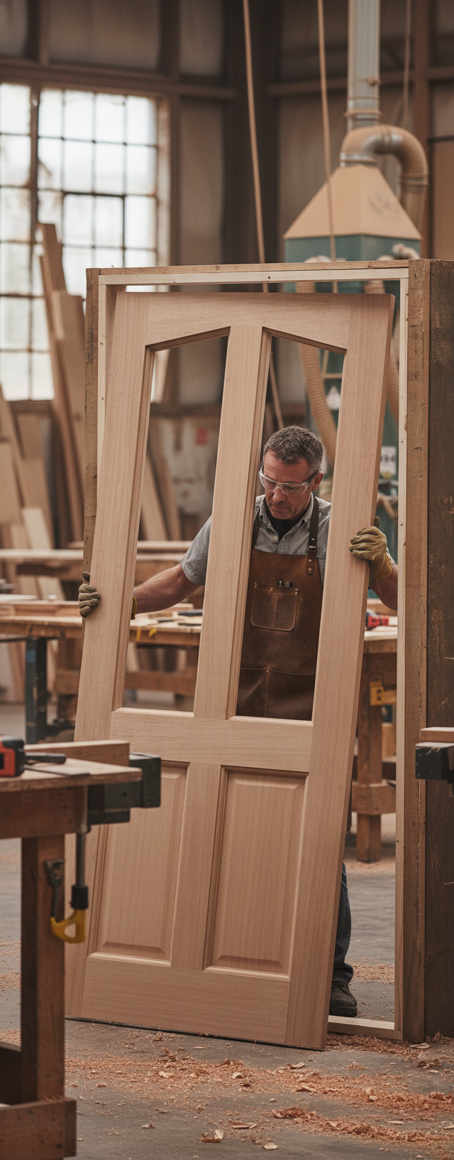 Premium Unglazed External Door with Curved Top Twin Light Design and Raised Panels