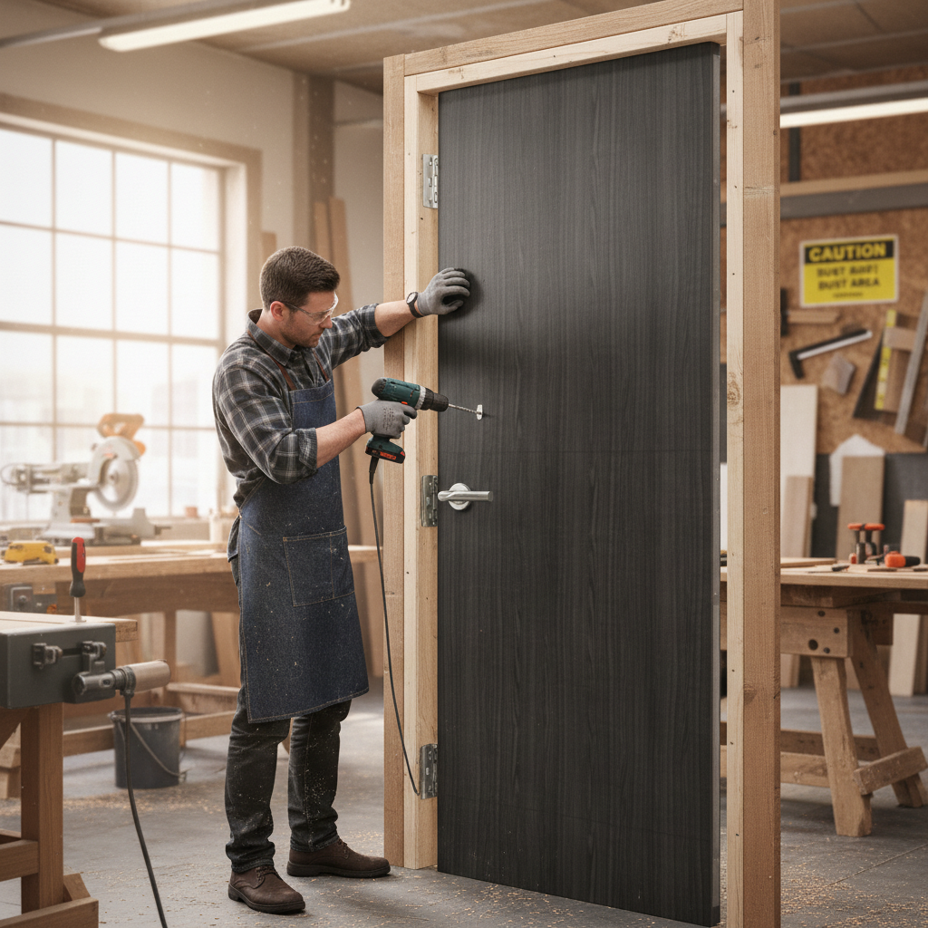 Premium Flush Internal Door - Solid Core with Hand-Picked American Grey Ash Veneer and 35% Gloss Finish