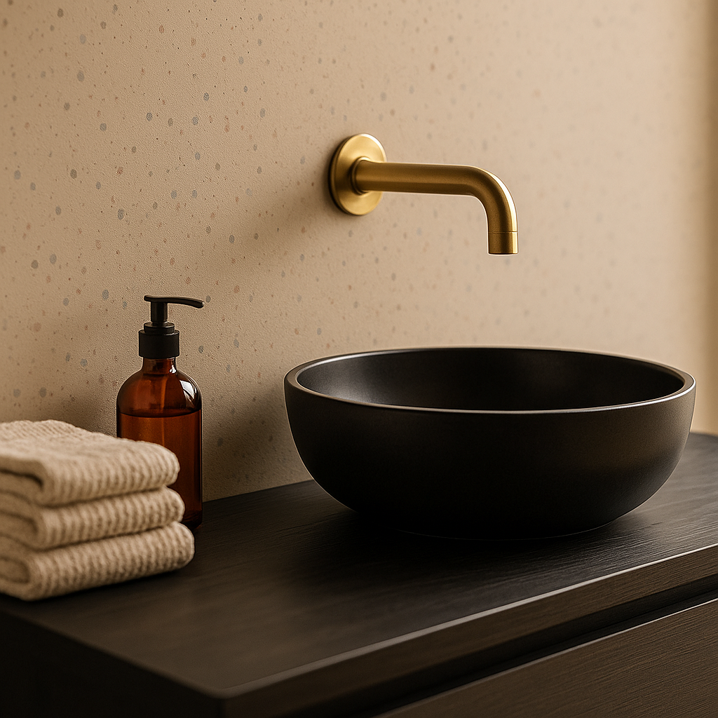Waterproof PVC Wall Panelling in Beige Sparkle Finish - detail view