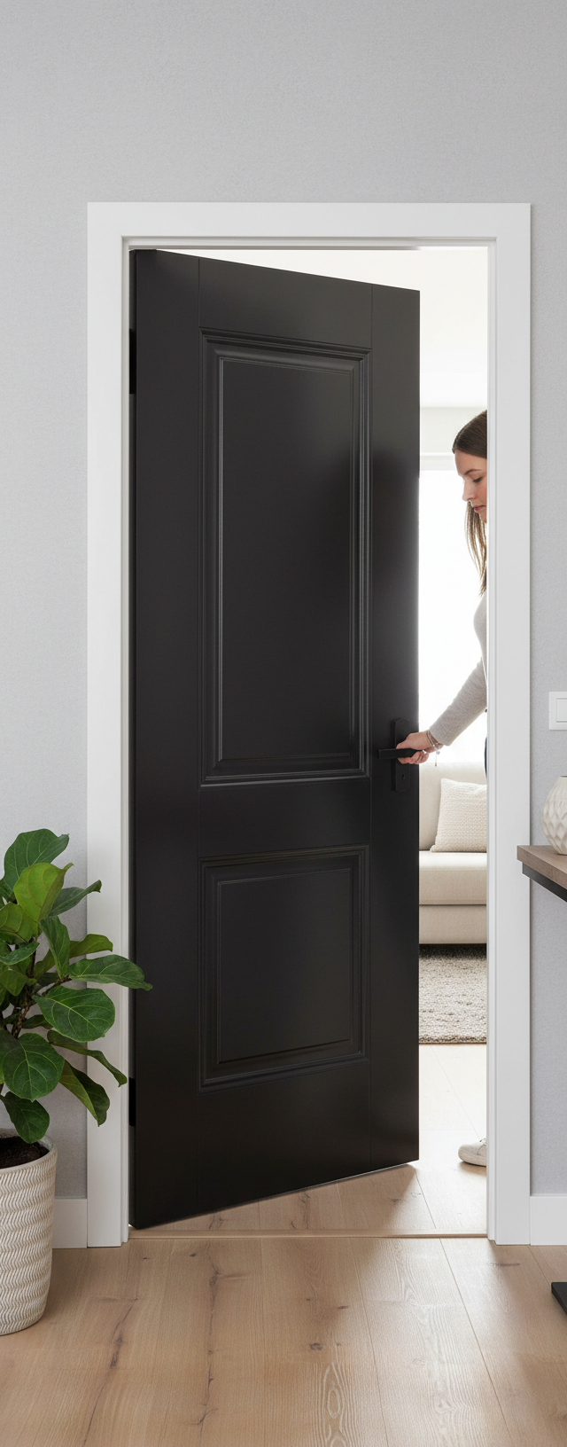 Premium White Internal Door with Two Panel Design, Engineered Construction, and Fire Door Option