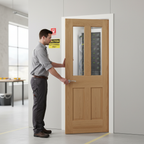 Premium Glazed Fire Door with Clear Bevelled Glass and A-Grade Oak Veneer - FD30 Fire Rated for Enhanced Safety