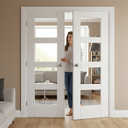 Premium Clear Glazed Shaker Styled French Doors - Engineered for Strength and Stability with Toughened Safety Glass