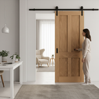 Premium Unfinished Victorian 4 Panel Flat Sliding Door with Space-Saving Design and Easy Installation Kit