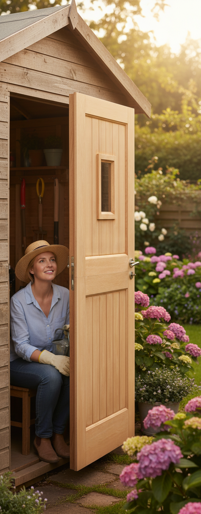 Premium Unglazed Hardwood Stable Door with Straight Head Design and Inset Panels