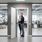 Premium Internal Fully Finished FD30 Fire Door with Dark Grey Insert for Modern Interiors