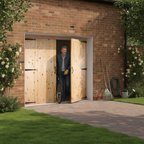 Unfinished Solid Framed Garage Door and Frame Set with Ledged and Braced Design for Enhanced Durability and Custom Finish...