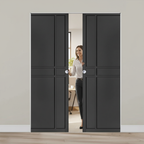 Premium Double Flush Pocket Door Set - Space-Saving Design with No Bottom Track for Modern Interiors