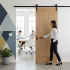 Premium Unfinished Oak Top Mounted Track Sliding Door - Customizable Finish, Space-Saving Design, and Quality Craftsmanship - Image 2
