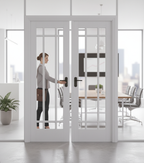 Premium White Room Divider 80" x 49" with Moisture Protection and Complete Matching Frame