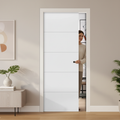 Premium 5 Panel Pocket Door Set with Galvanized Steel Frame, Adjustable Protrusion, and 15-Year Guarantee