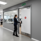 Premium White Laminate Fire Door with Easy Trim Edge Banding for Modern Interiors