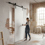Premium Face Mounted Sliding Door Set for Wooden Doors - 2m & 3m Lengths, 100kg Capacity with Rustic Finish