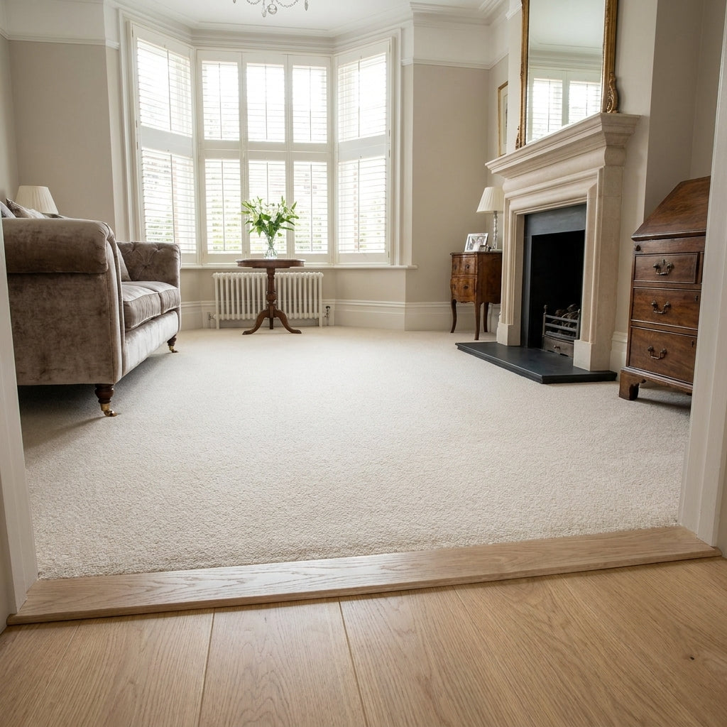 Laminate Connecting Door Profile 1m x 12mm x 45mm - Off-White Finish