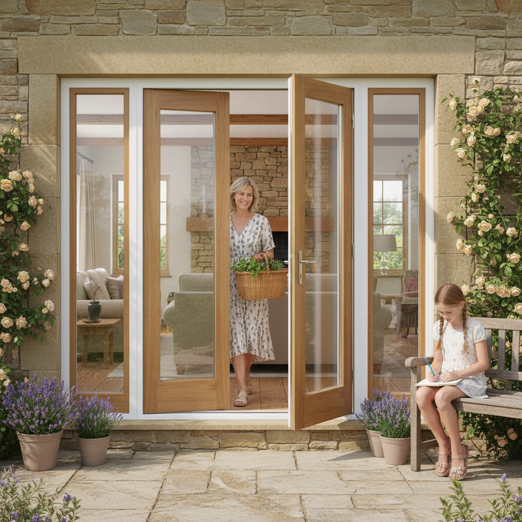 Premium Pattern 20 External French Door Pair - Engineered Timber with Solid Timber Edging for Durability