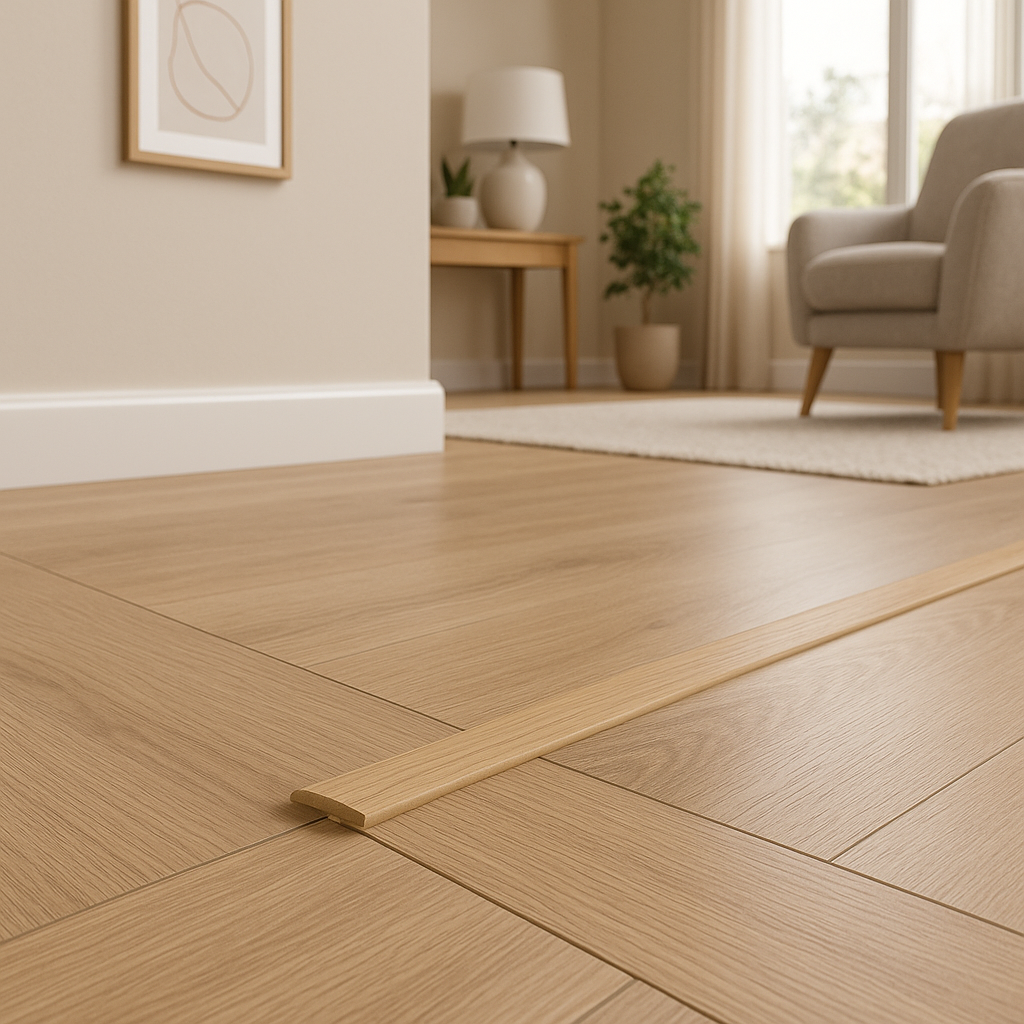 Laminate Connecting Door Profile in Light Oak - 1m Length