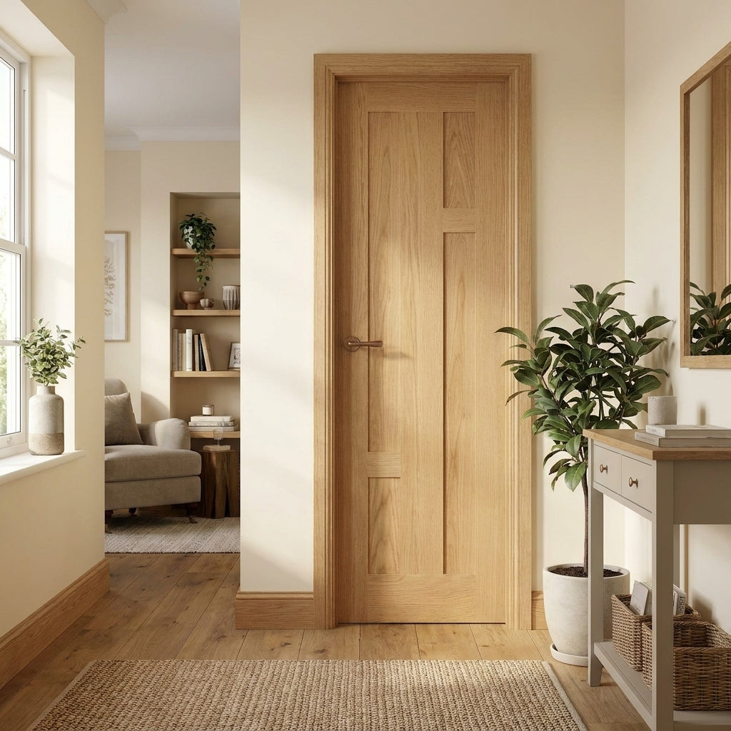 Internal Oak Door Made-to-Measure Fully Finished 5 Panel Stamford