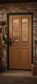 Premium External Door with Decorative Triple Glazing and Engineered Solid Oak Construction for Enhanced Privacy and Light
