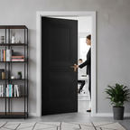 Premium Internal Fully Finished 3 Panel Elegance Door - Jet Black with Lifetime Guarantee for Modern Interiors