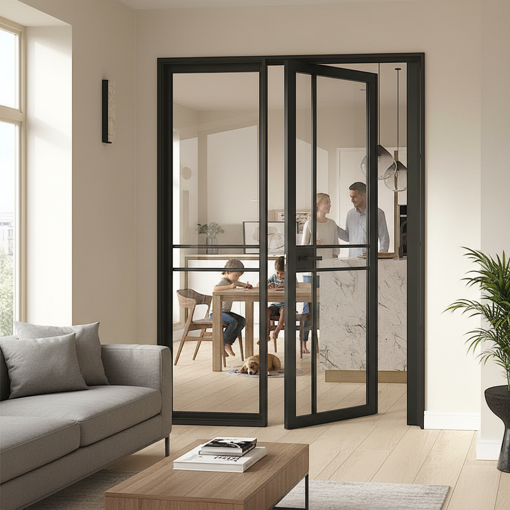 Premium 4L Door with Fixed Side Panel - Modern Design, Customizable Frame, Available Sizes and Durable Hardware