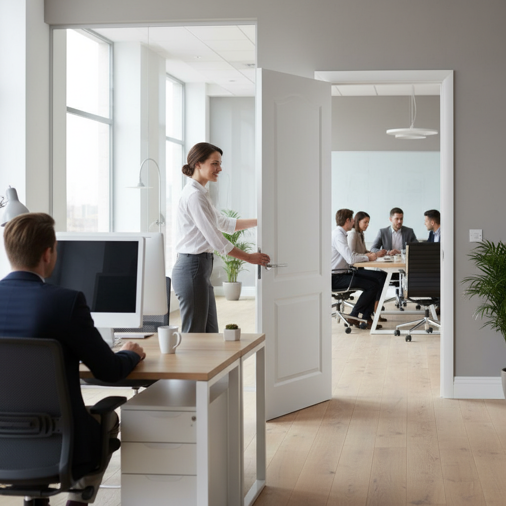 Premium 2 Panel Internal White Moulded Fire Door - Half-Hour Fire Rated, Contemporary Design