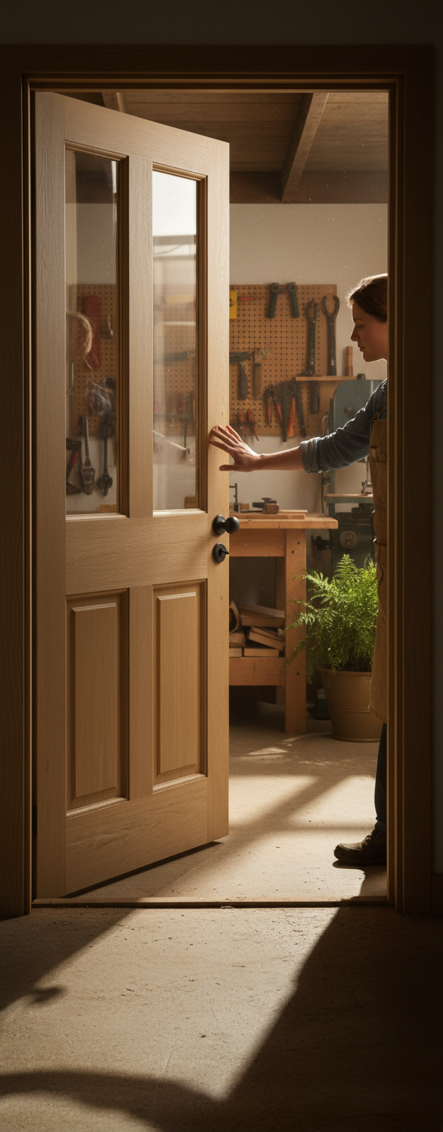 Premium Internal Unglazed Oak Door - Solid Engineered Construction for Traditional Properties