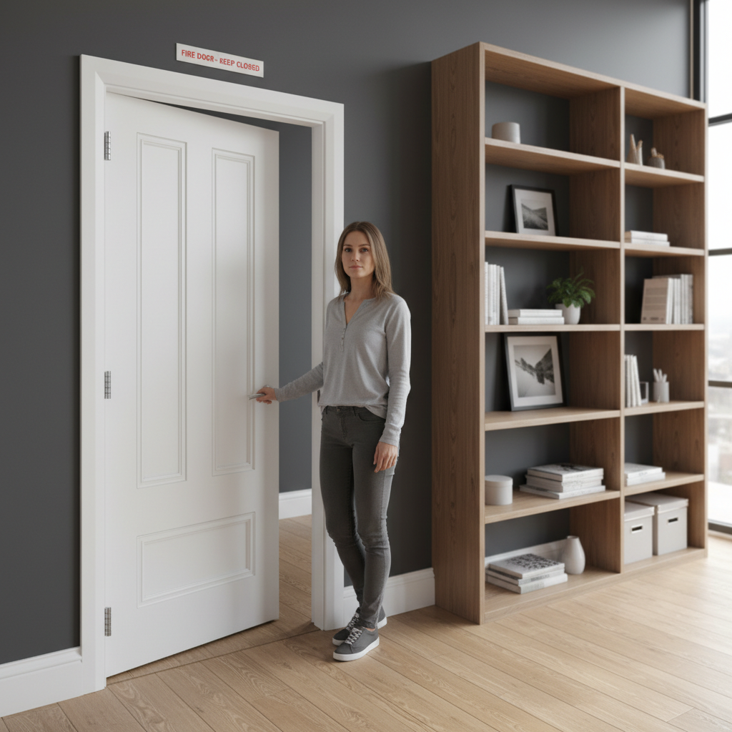 Premium Internal White Primed FD30 Fire Door with Solid Core and Raised Panels for Strength and Style