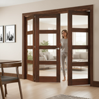 Professional Clear Glazed Room Divider with Bifold Doors and Top Hung System for Flexible Space Management