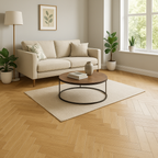 Herringbone Engineered Real Wood Flooring in Washed Oak, 14mm, UV Lacquered