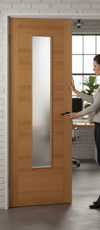 Premium Glazed Internal Door with Solid Core Construction and Safety Glass for Modern Interiors