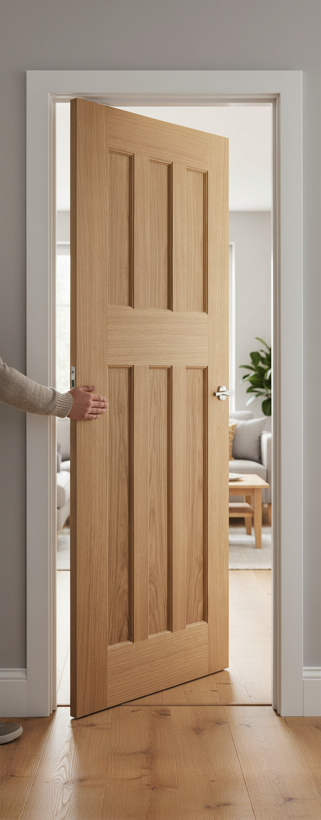 Premium Internal Fire Door with Oak Veneer Finish - FD30 Fire Rated, Engineered Construction, Unfinished for Customization