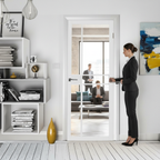 Premium Clear Glazed Industrial Style Door with Solid Core and Minimalist Design for Modern Interiors