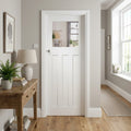 Made-to-Measure White Internal Door with Primed Finish and Clear Glass