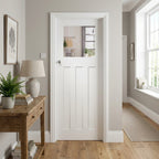 Made-to-Measure White Internal Door with Primed Finish and Clear Glass