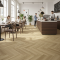 Premium 5mm Embossed Purecoat Rigid Core Vinyl Flooring in Herringbone Oak Design for High Traffic Areas