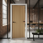 Premium Oak Fluted Fire Door with Solid Core Construction and FD30 Fire Rating for Elegant Interior Design