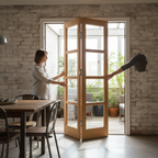 Premium Custom Made Oak Glazed Bifold Doors with Bevelled Edges and Multiple Glazing Options