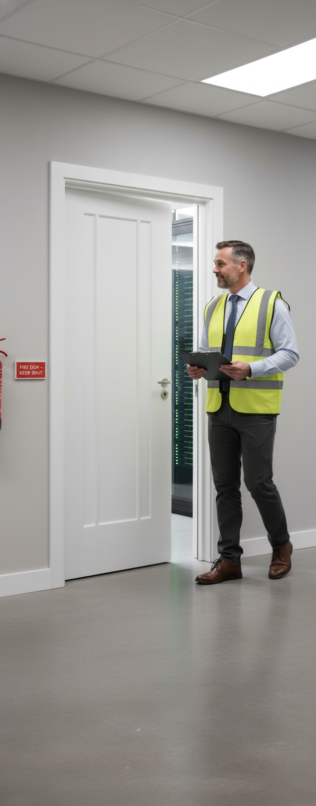 Premium 3 Panel White Primed Interior Door - Fire Rated, Engineered Construction, and Decorative Beading