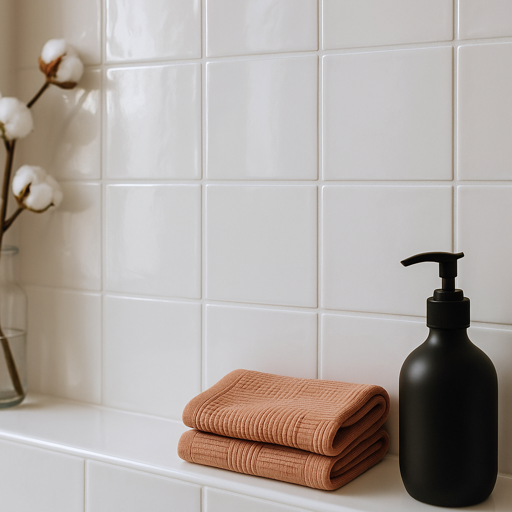 Glossy White Smooth Ceramic Wall Tile for Stylish Interiors - detail view