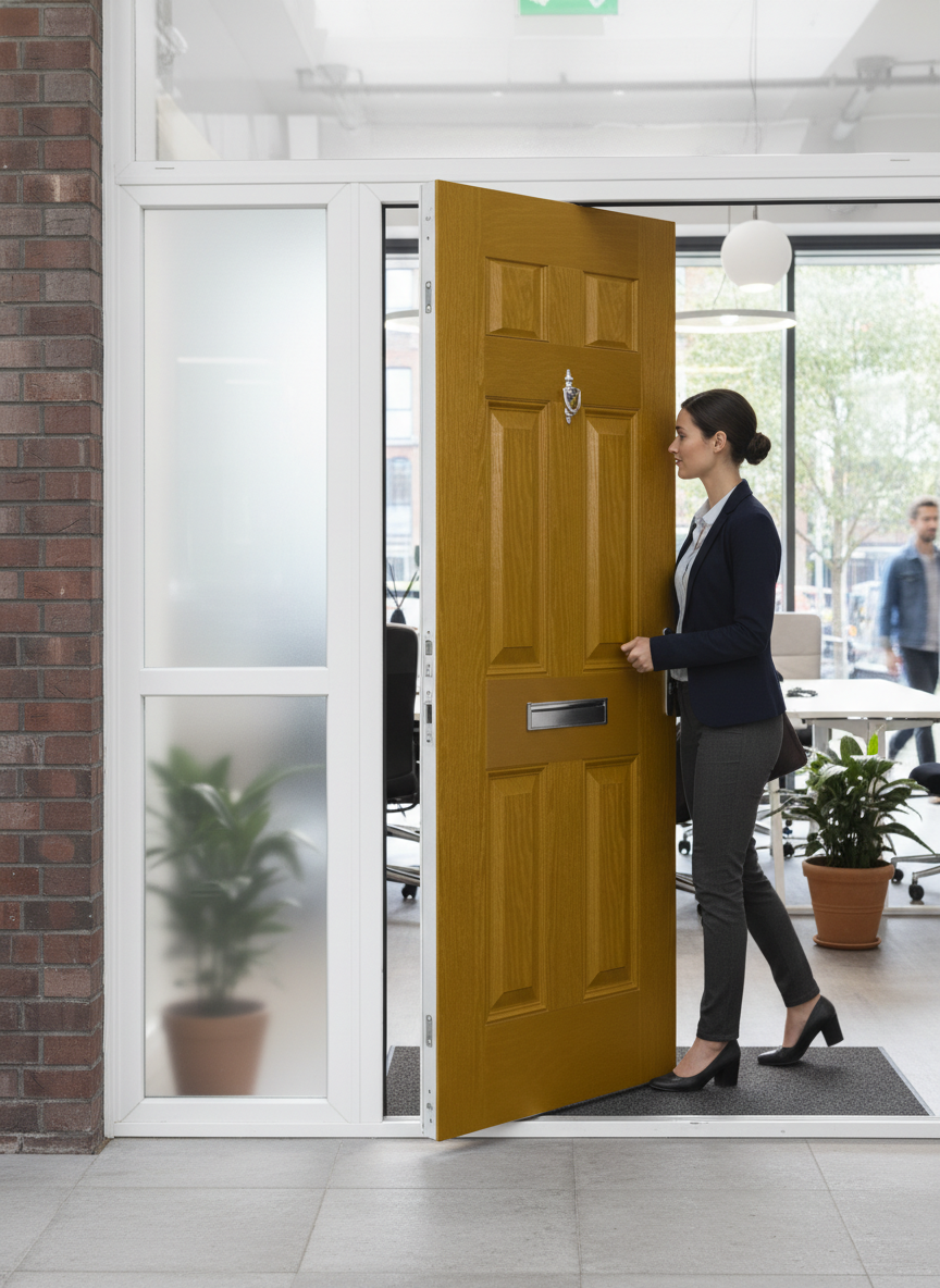 Premium External Fire Doorset with Sidelight - 30 Minute Fire Resistance, Multipoint Locking, and Custom Colors