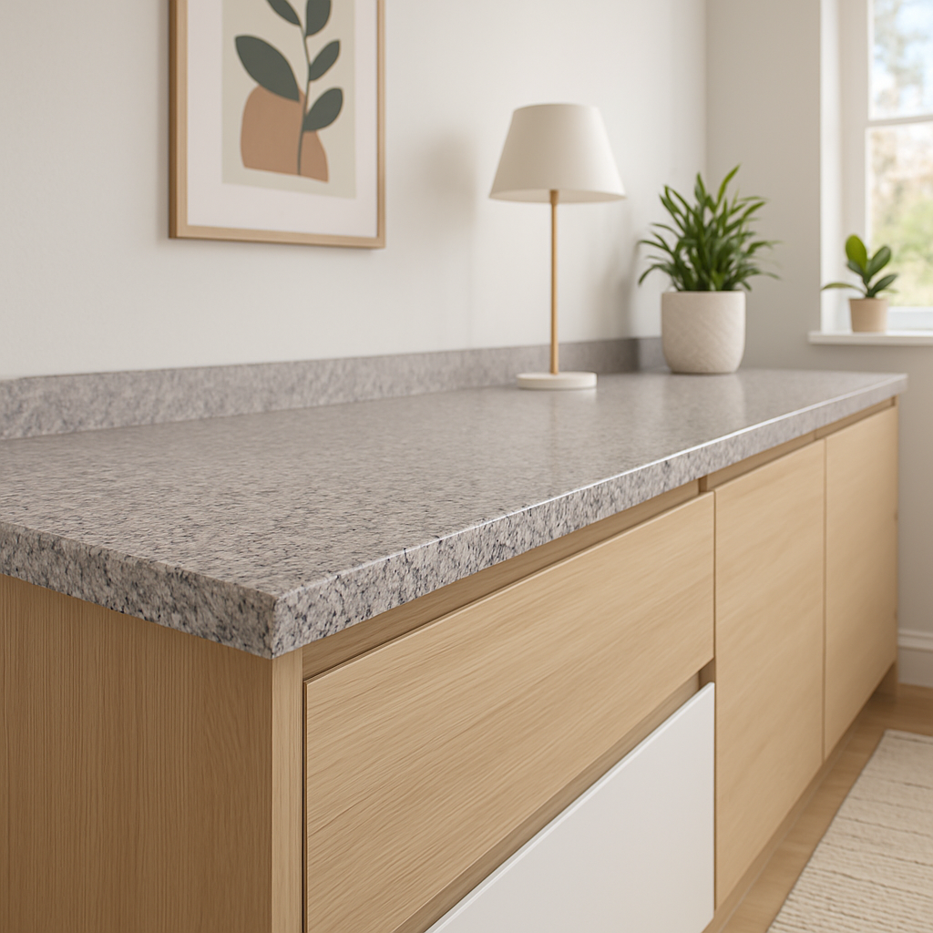 Granite Effect Laminate Worktop with Rounded Edges 3000mm x 600mm x 28mm