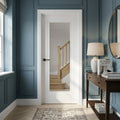 Internal White Door with 1 Light Obscure Glass, Primed Finish, Made to Measure